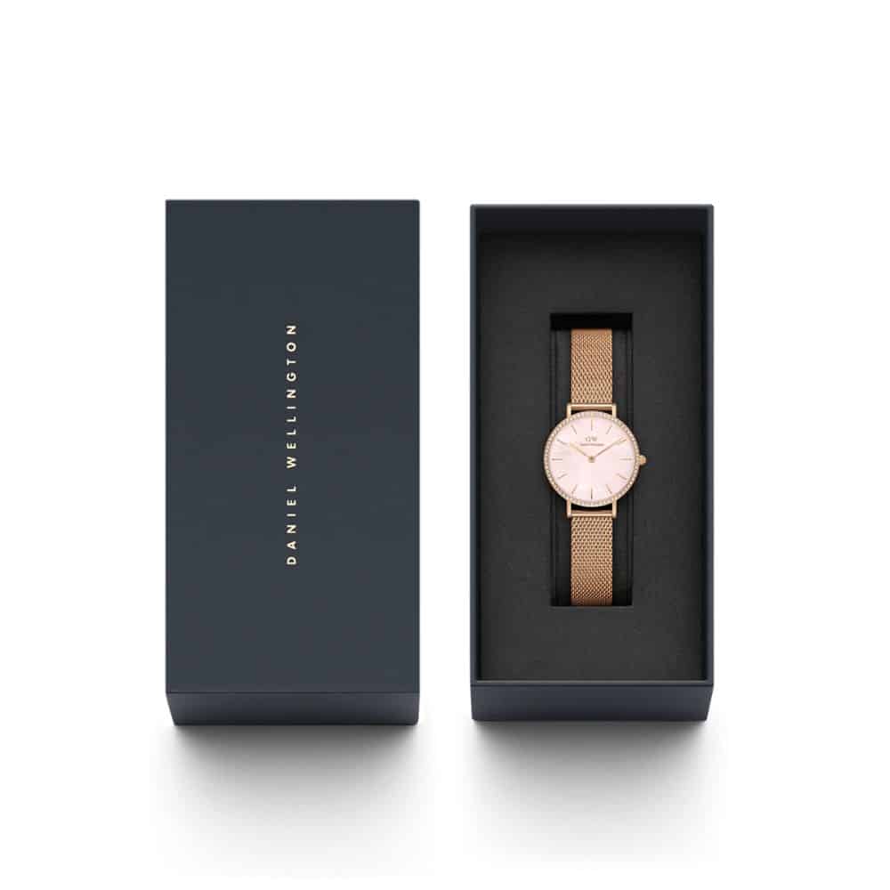 dw00100663 petite bezel rose gold watch 28mm