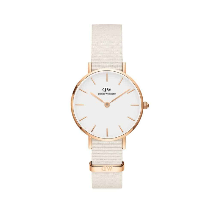 dw00100675 petite chalk nato watch size 28mm pink