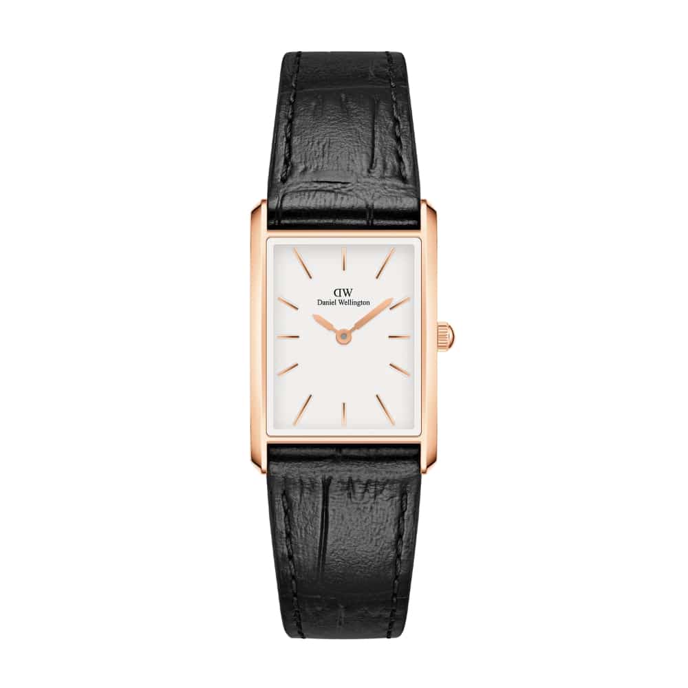 dw00100693 Bound Black Crocodile Rose Gold