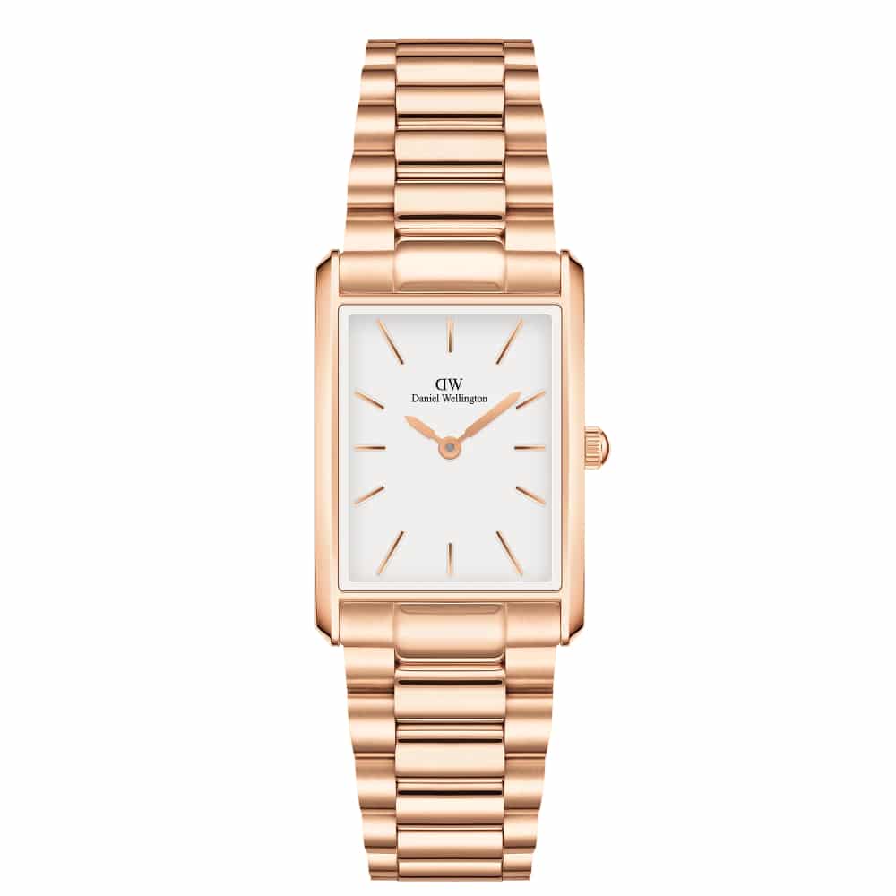 dw00100699 rectangular watch rose gold dial
