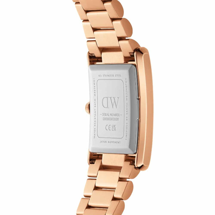 dw00100699 rectangular watch rose gold dial