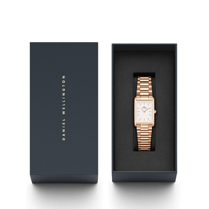 dw00100699 rectangular watch rose gold dial