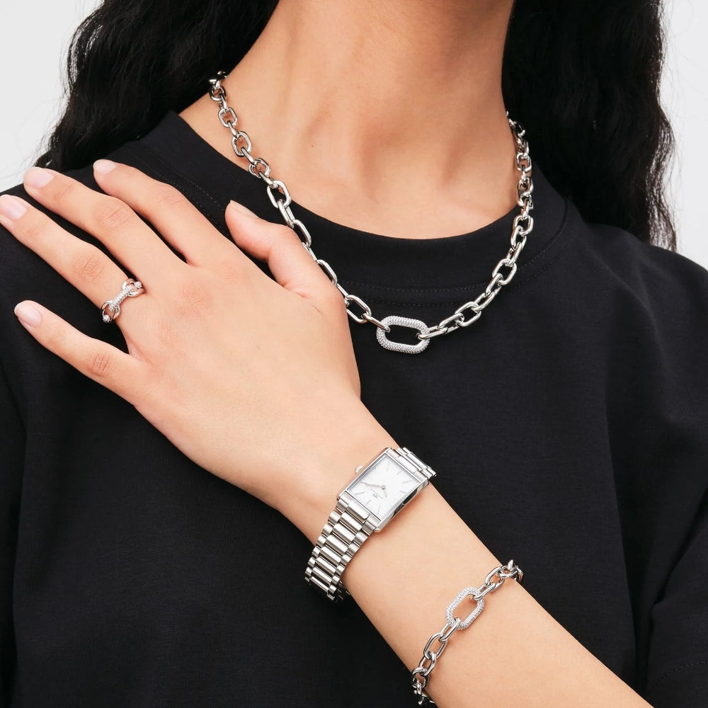 dw00100701 square watch silver white dial