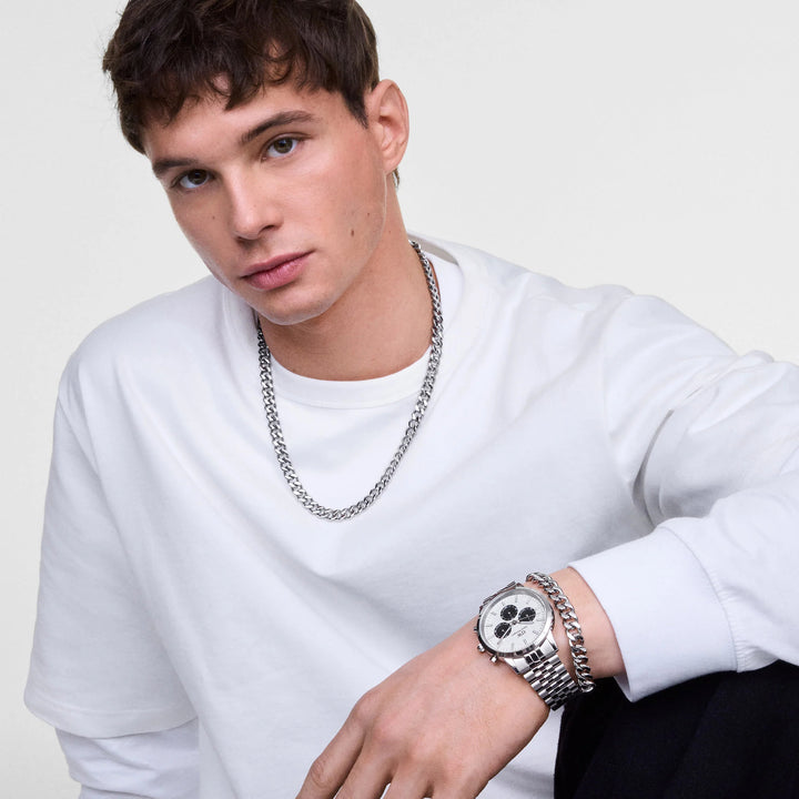 dw00100872 dw iconic chronograph panda silver 42mm