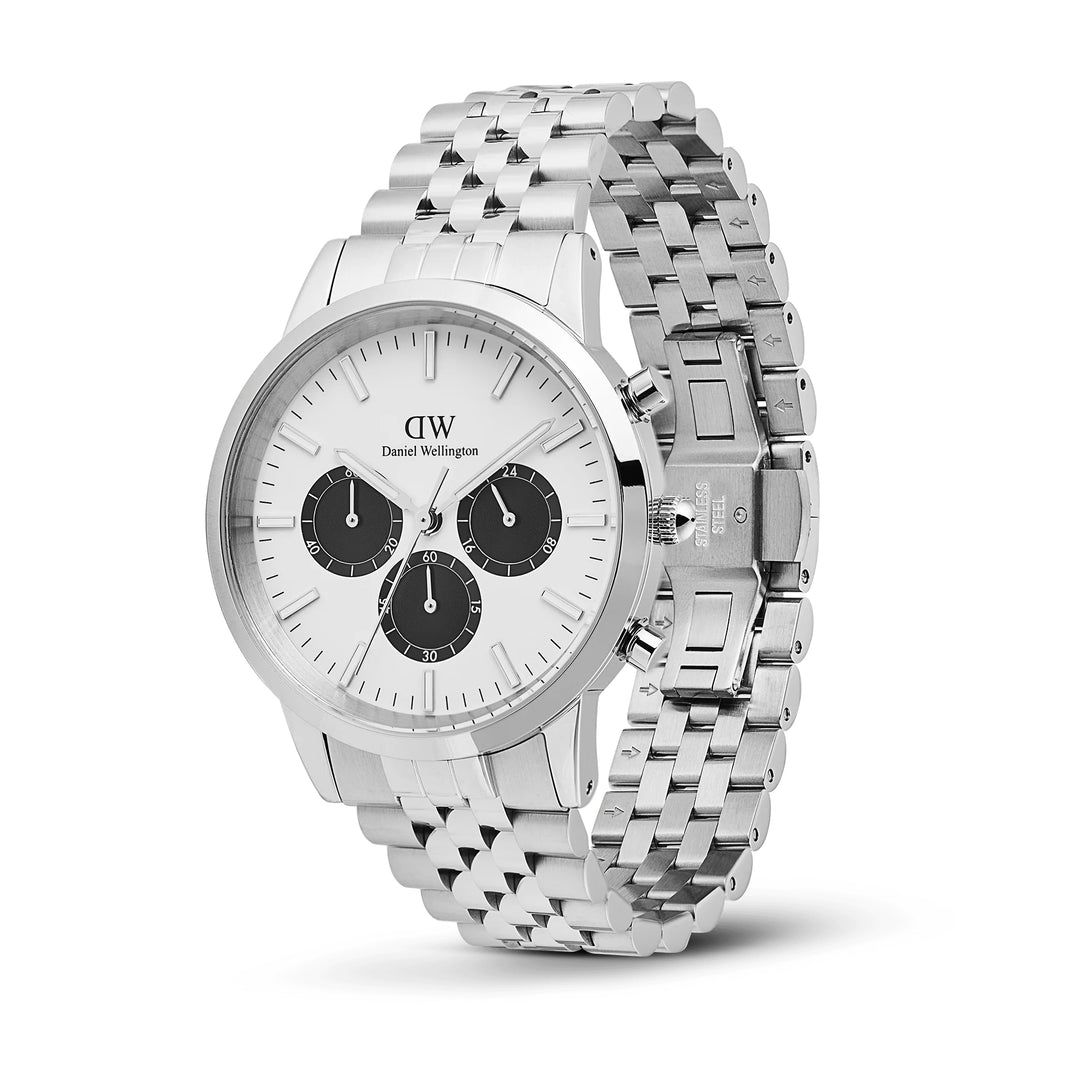dw00100872 dw iconic chronograph panda silver 42mm
