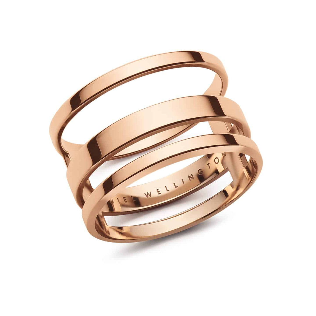 Elan triad ring rose gold