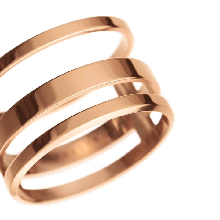Elan triad ring rose gold