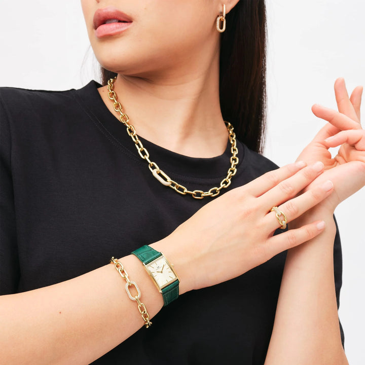 dw00400589 Dw crystal link necklace gold