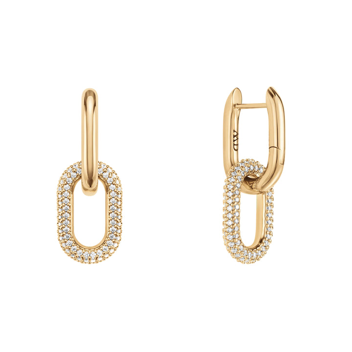 dw00400594 Dw Crystal Link Earrings Gold