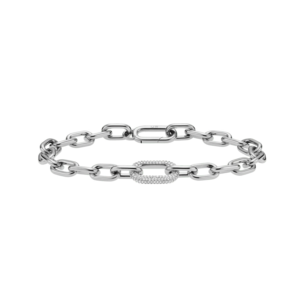 dw00400610 Dw Crystal Link Bracelet Silver