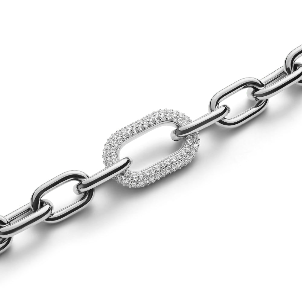 dw00400610 Dw Crystal Link Bracelet Silver