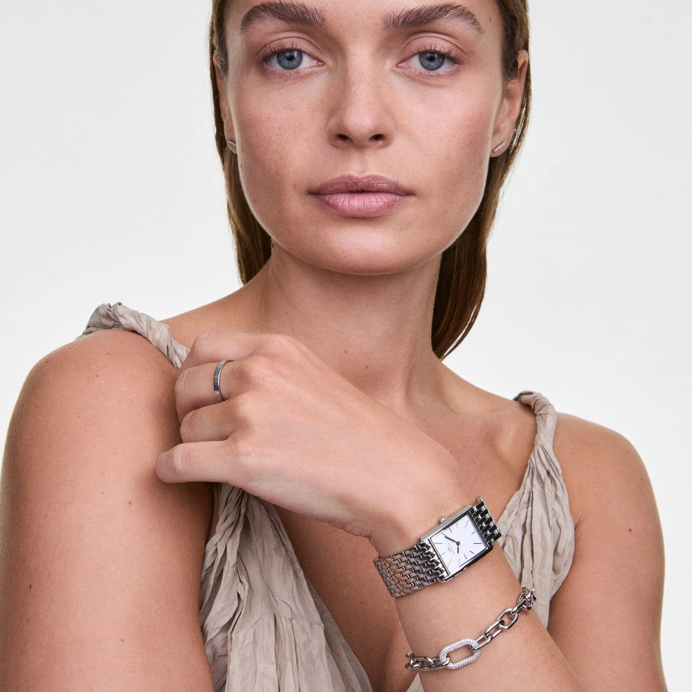 Dw Crystal Link Bracelet Silver
