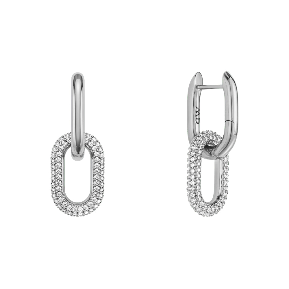 dw00400612 Dw Crystal Link Earrings Silver