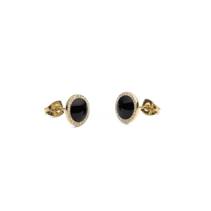 dw00401408 Dw Audrey Earrings Black Agathe Gold