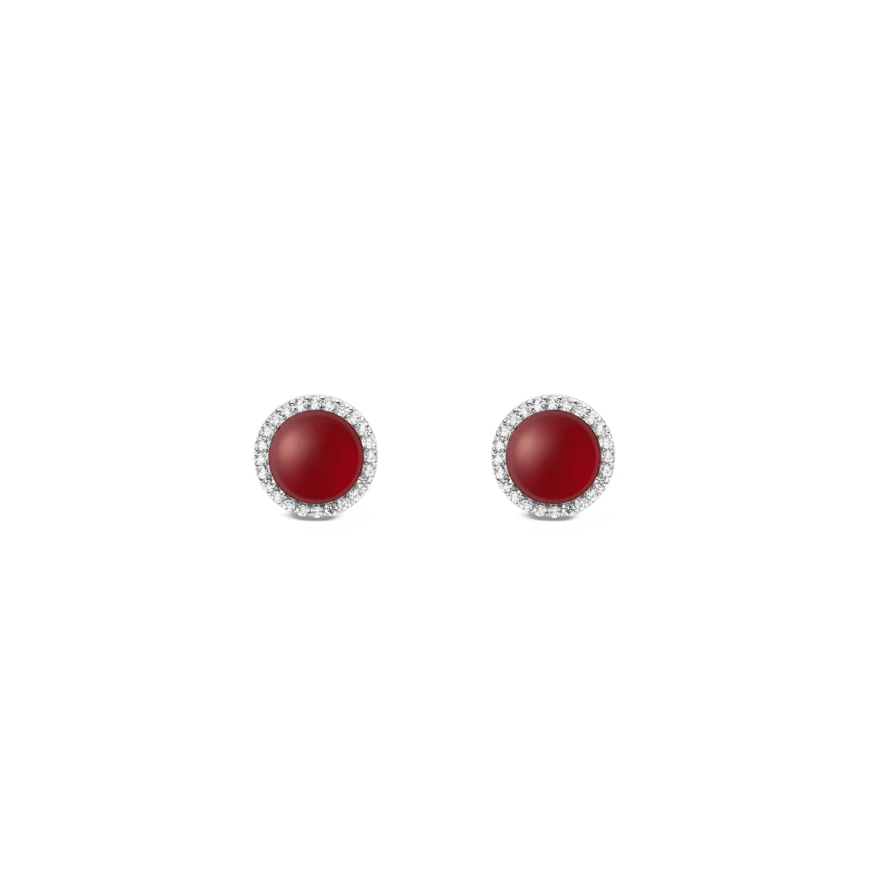 dw00401416 Dw Audrey Earrings Red Agathe Silver