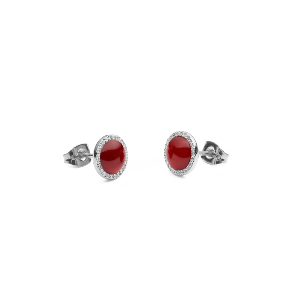 dw00401416 Dw Audrey Earrings Red Agathe Silver