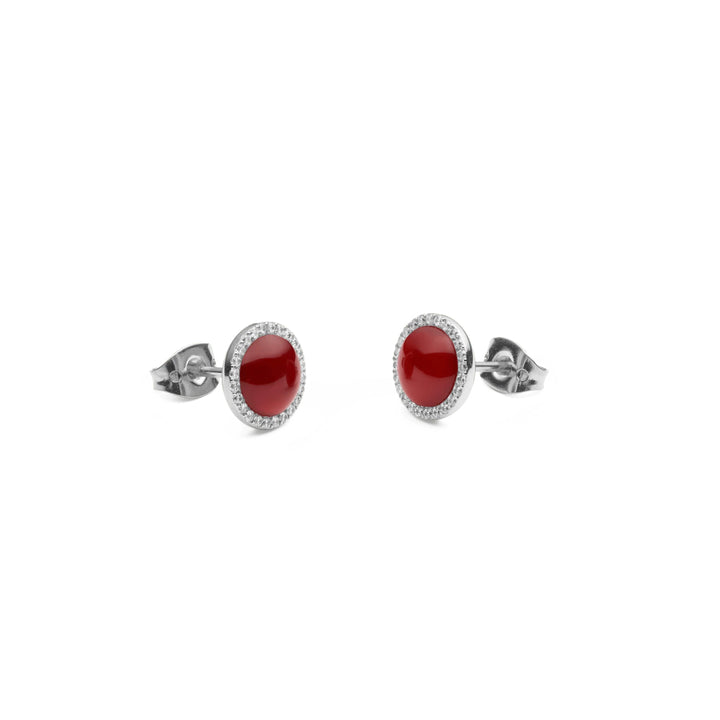 dw00401416 Dw Audrey Earrings Red Agathe Silver