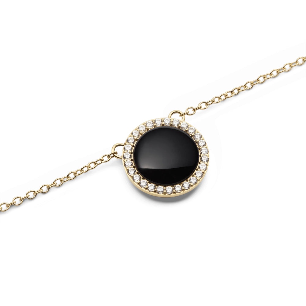 dw00401444 Dw Audrey Necklace Black Agathe Gold