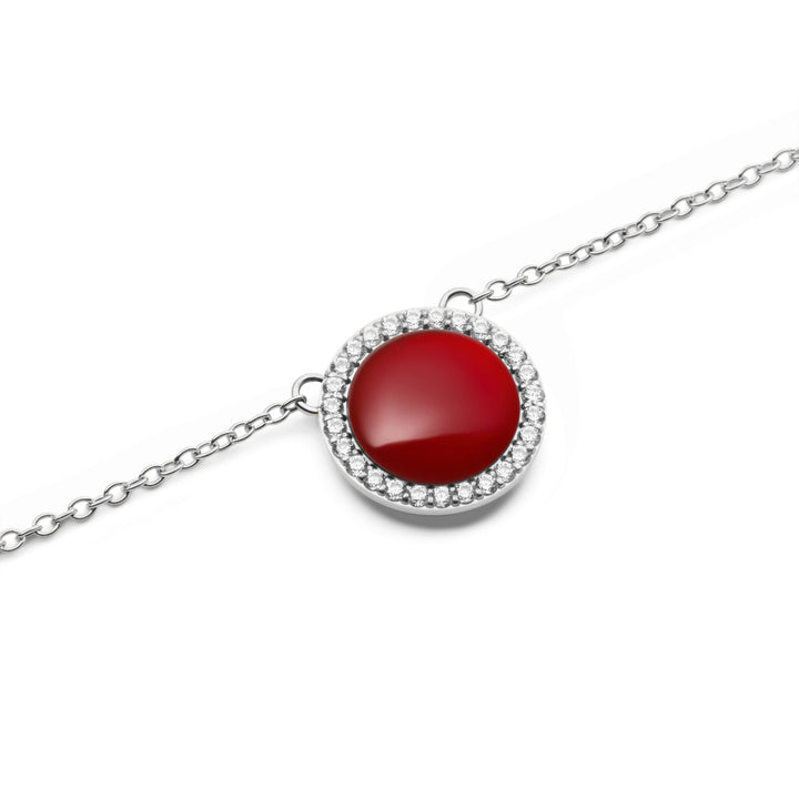 dw00401452 Dw Audrey Necklace Red Agathe Silver