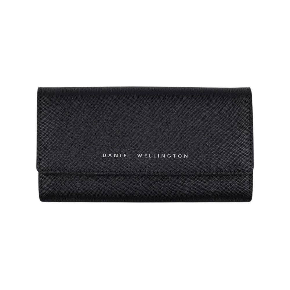 dw01900053 Button wallet with chain black saffiano 19x10 cm