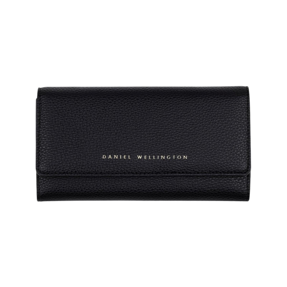 dw01900056 Button wallet with chain black tumbled 19x 10 cm
