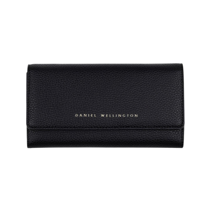 dw01900056 Button wallet with chain black tumbled 19x 10 cm
