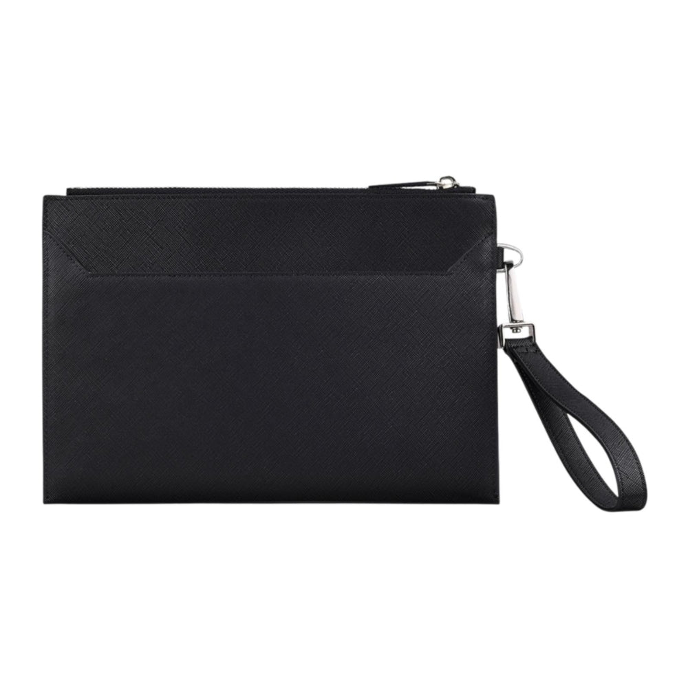 dw01900066 Clutch bag with handle black saffiano 25x17cm