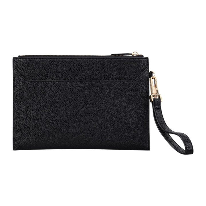 Pochette with handle black bottalato 25x17cm