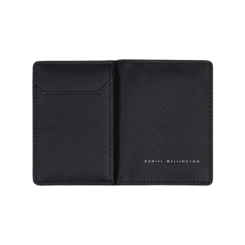 dw01900077 6 Cards holder foldable black saffiano 7.5x10.4 cm