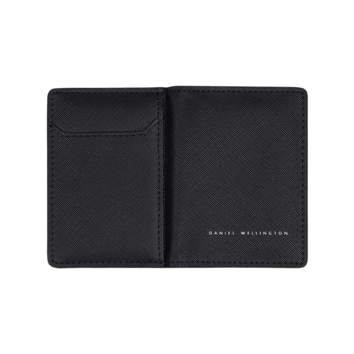 dw01900077 6 Cards holder foldable black saffiano 7.5x10.4 cm
