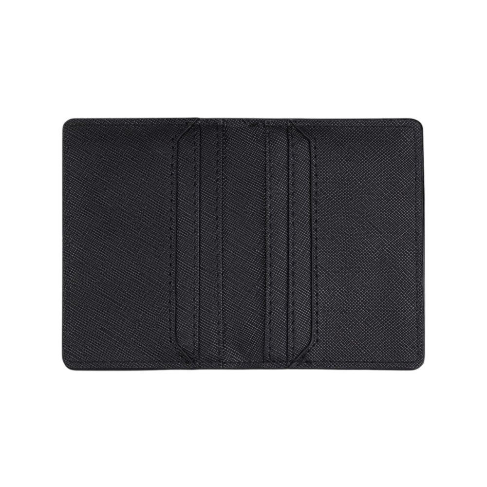 dw01900077 6 Cards holder foldable black saffiano 7.5x10.4 cm