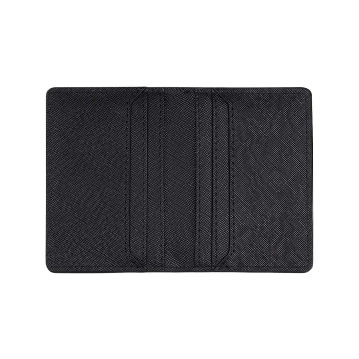 dw01900077 6 Cards holder foldable black saffiano 7.5x10.4 cm