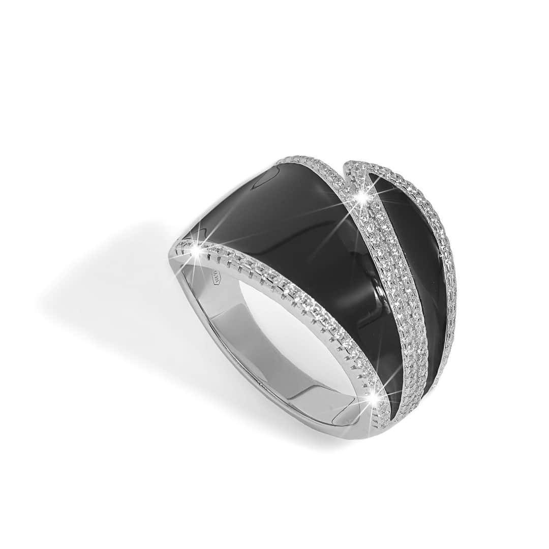 ANELLO IN ARGENTO 925 SMALTO NERO