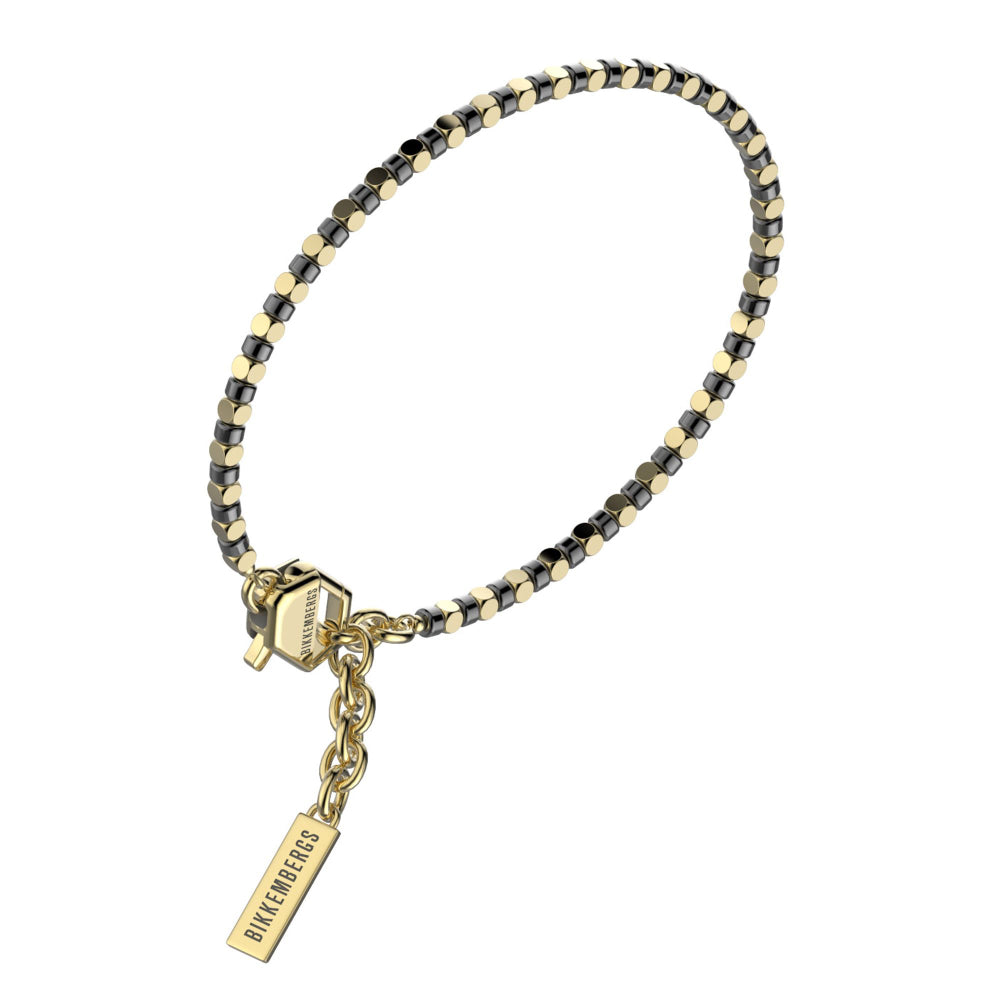 echb03 Steel bracelet with natural stones and diamonds