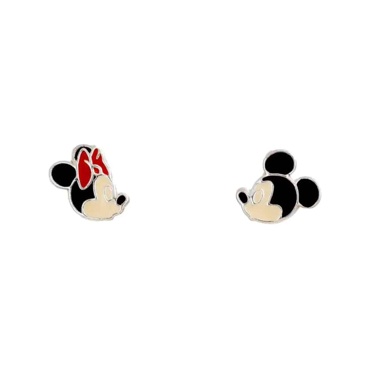es00087sl.cs Minnie Mickey Mouse silver earrings
