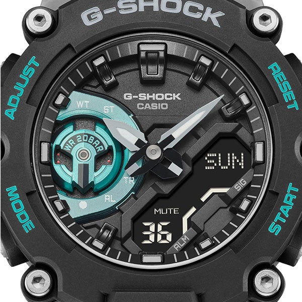 GA-2200M-1AER G-SHOCK BLACK LIGHT BLUE