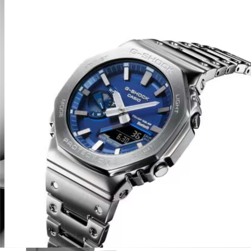 gm-b2100ad-2aer g-shock men's steel blue dial