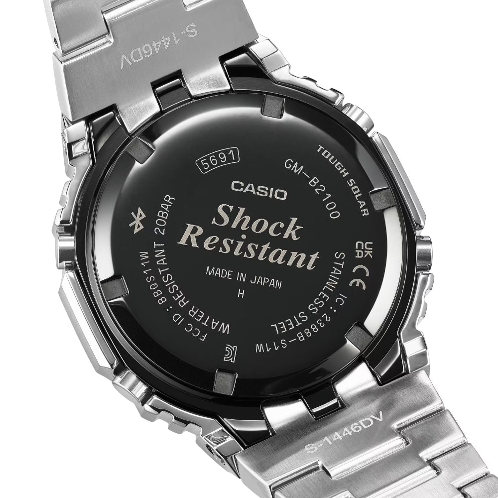 gm-b2100ad-2aer g-shock men's steel blue dial