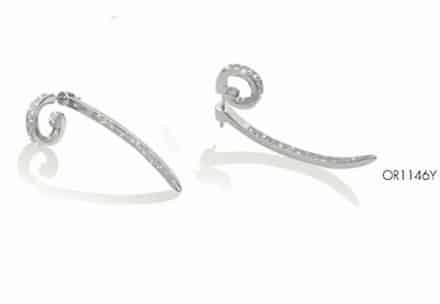 OR1146Y ORECCHINI ARGENTO RODIATO MICROPAVE' ZIRC