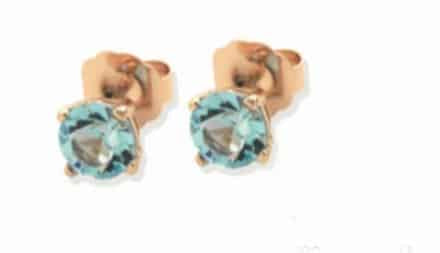 OR2134C ORECCHINI BRONZO ROSE' CRISTAL LIGHT BLU