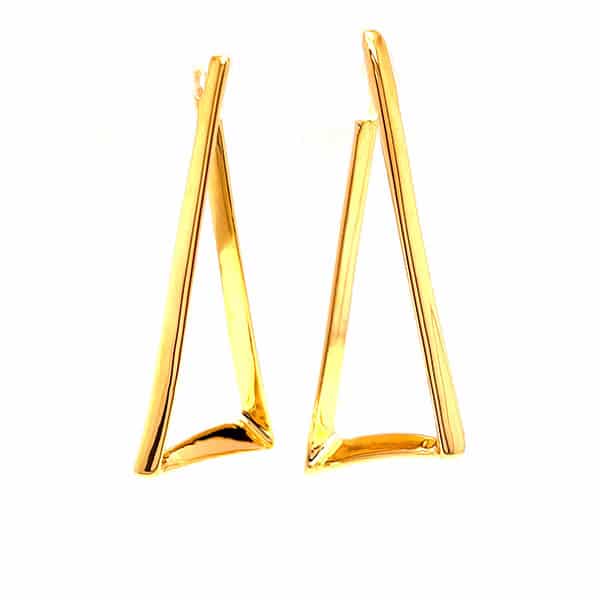 Orecchini in oro 18kt forma squadrata