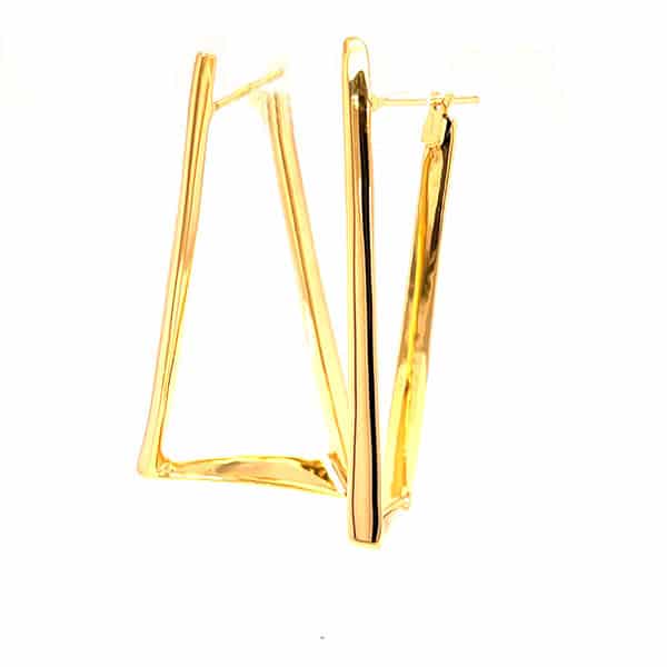 18kt gold square-shaped earrings