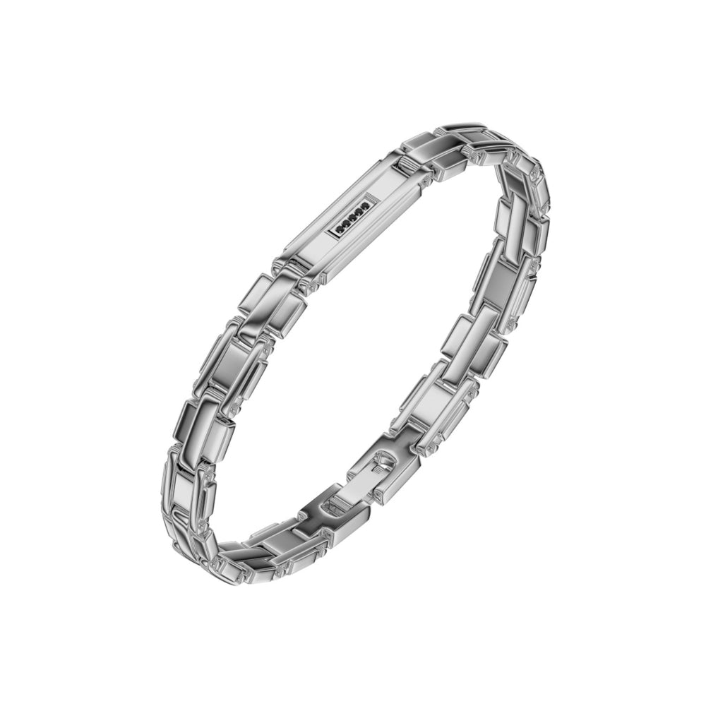 perb09ww Steel bracelet with diamonds