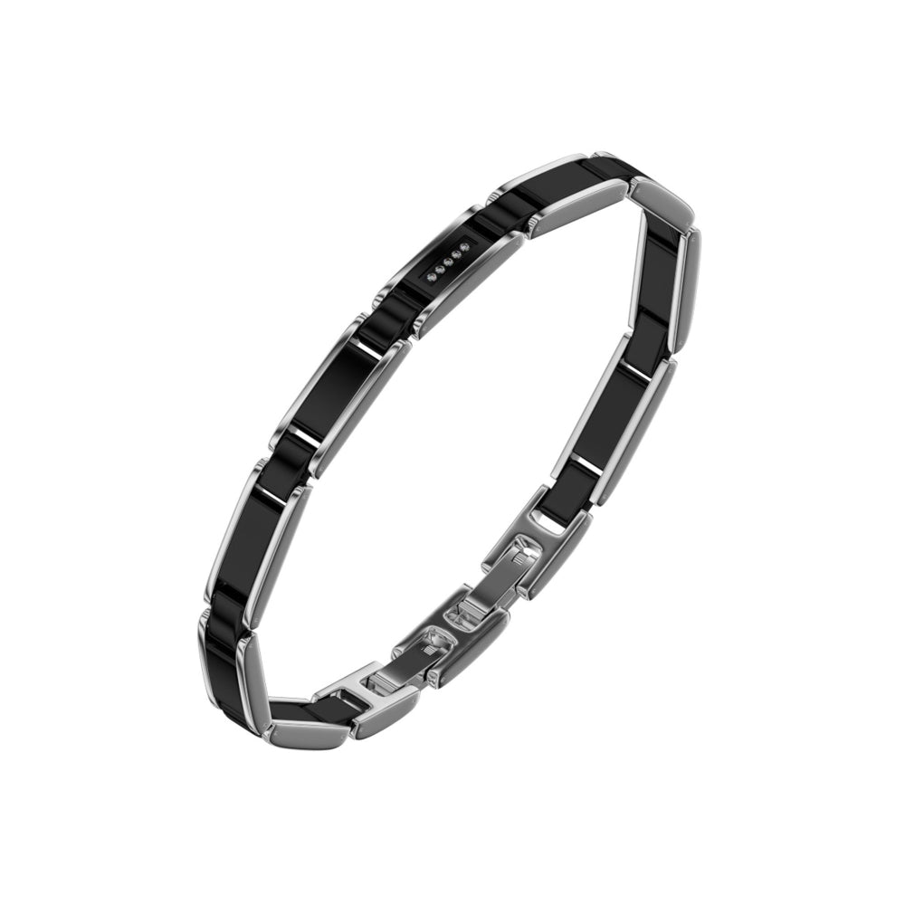 perb18bw Steel bracelet with diamonds
