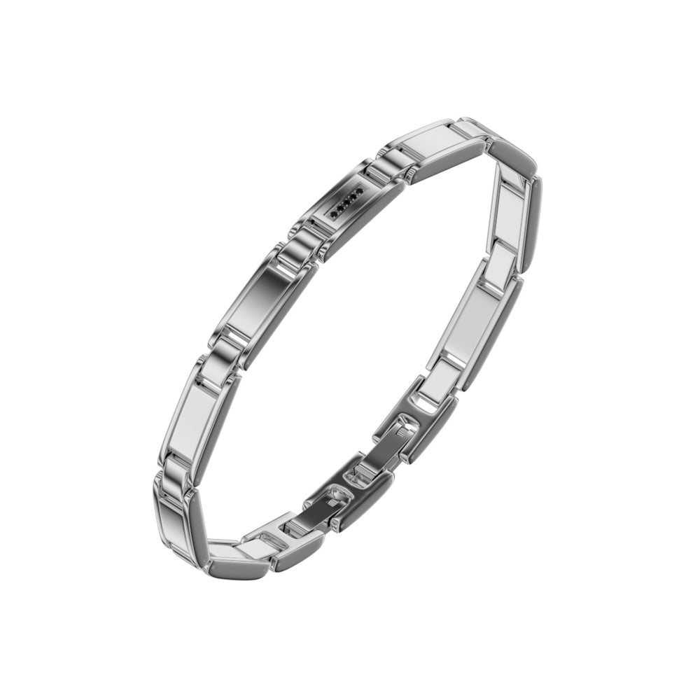 perb18ww Steel bracelet with diamonds