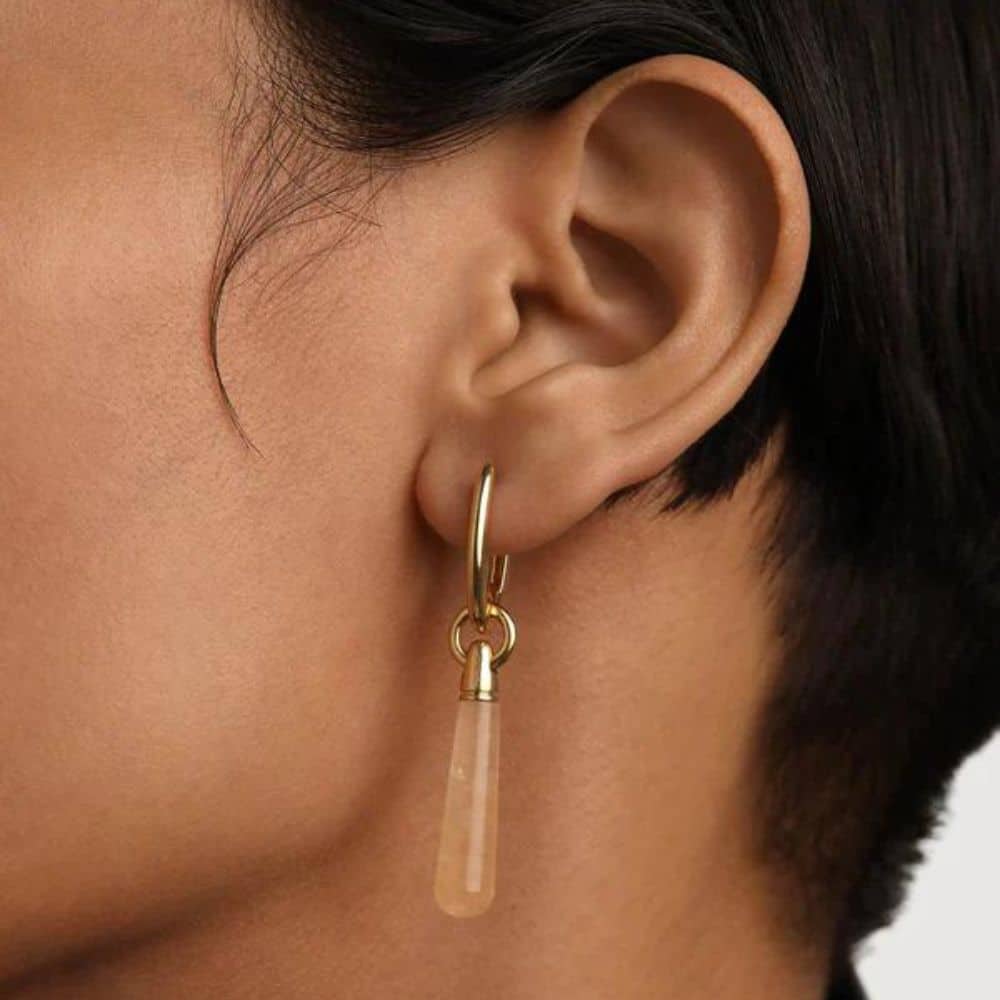 pg01-090-u single aventurine hoop earring