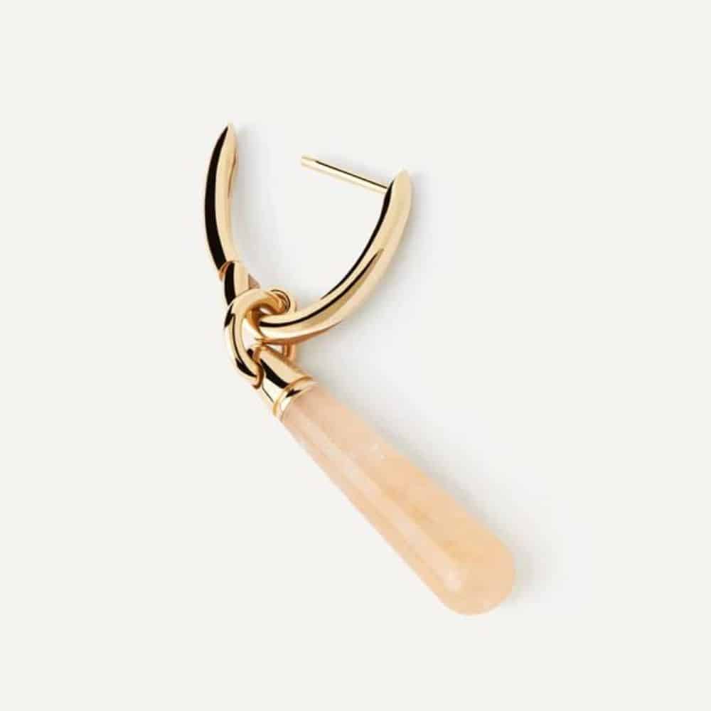 pg01-090-u single aventurine hoop earring