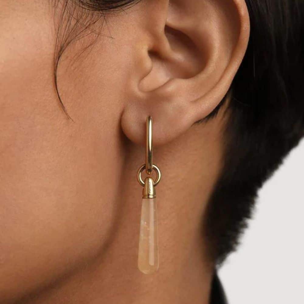 pg01-090-u single aventurine hoop earring