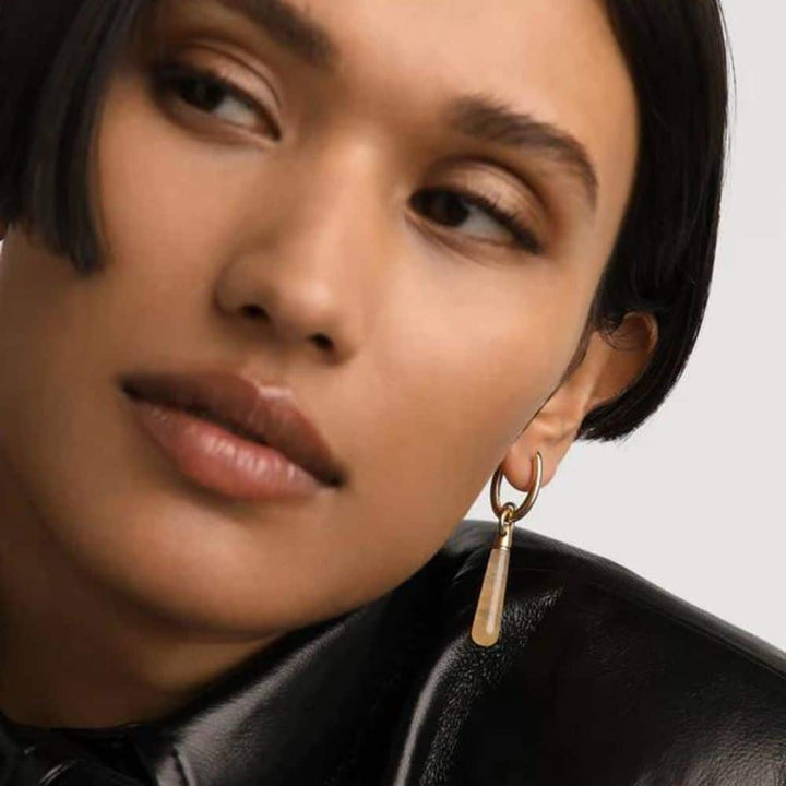 pg01-090-u single aventurine hoop earring