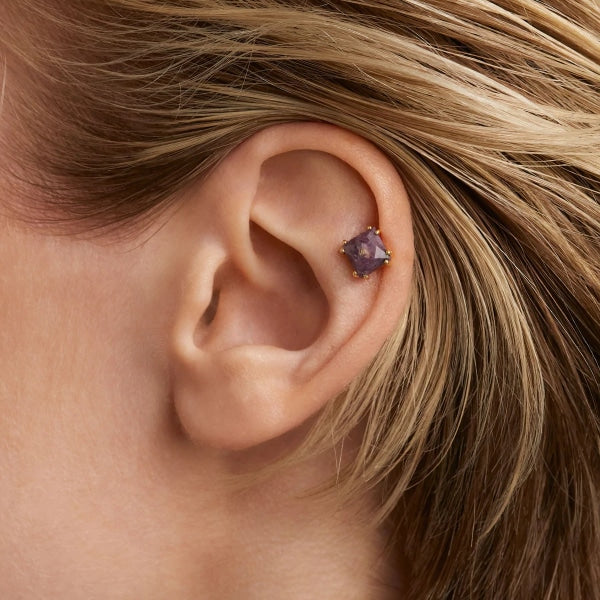 pg01-655-u Suki charoite Single Earrings